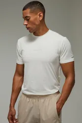 Mens Common Pace Running Regular Fit T-Shirt - Off-White - Size Large