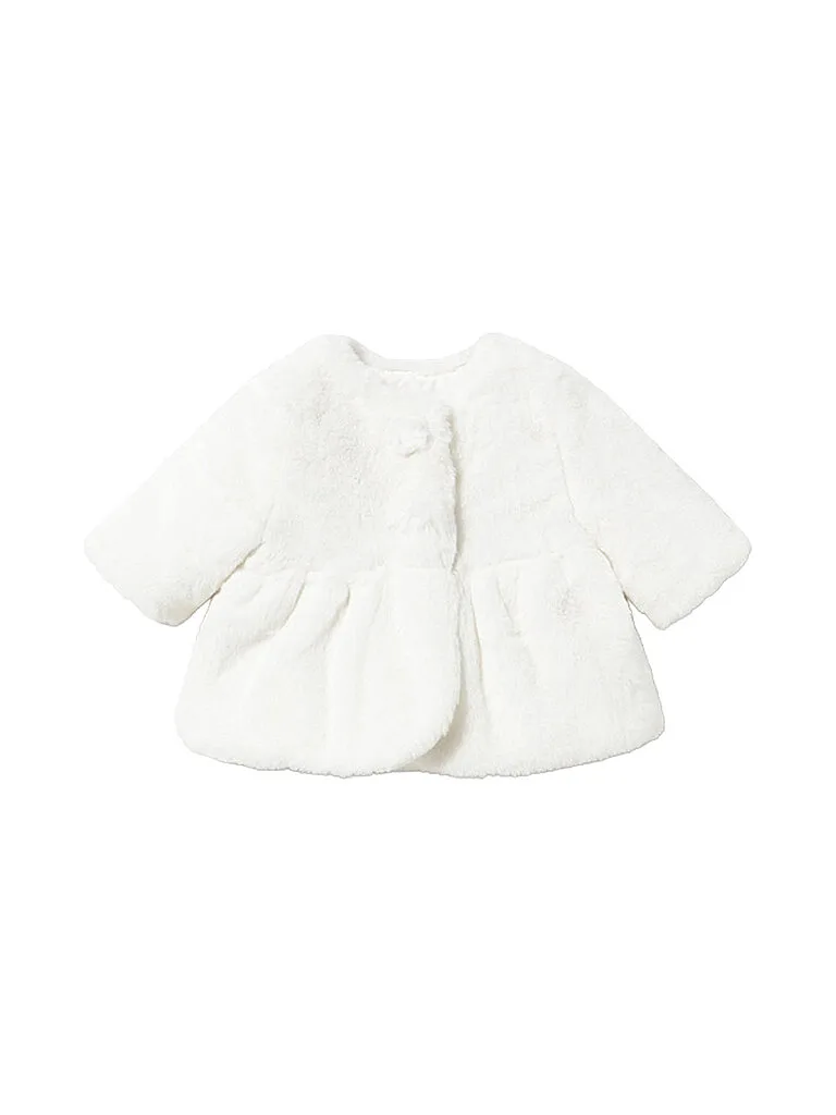 Giacca baby effetto pelliccia crema 68 - Mayoral - FashionsVida