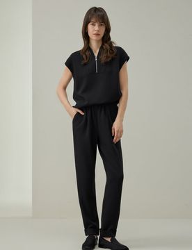 Donna Top Mezza Zip SILKAIRY™ XS con Maniche ad Aletta