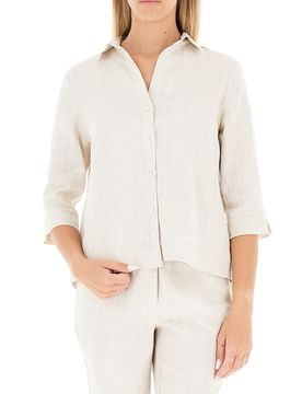 LINKS Camicia in lino BEIGE 48