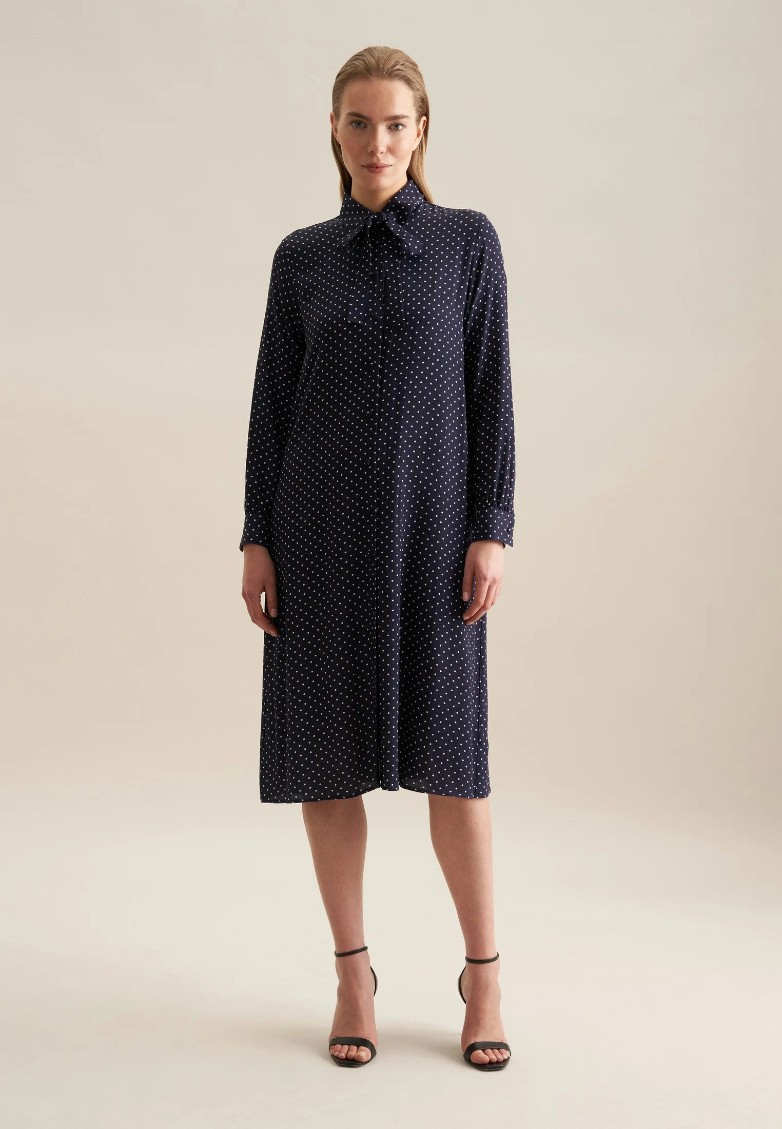 Kleid Punkte Blau 38 - Seidensticker.com - FashionsVida