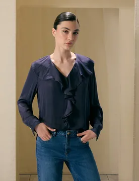 Blusa de mujer con volante delantero - Woman El Corte Inglés - FashionsVida