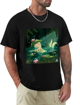 Mermaid In A Lily Pond T-Shirt Plus Size Simple Casual Top - Aliexpress - FashionsVida