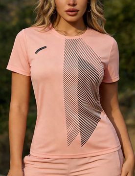 Camiseta de secado rápido para mujer, camiseta de seda de hielo con cuello redondo y manga corta, camiseta elástica que absorbe el sudor, top deport