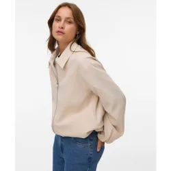 Chaqueta bomber de mujer con cuello camisero