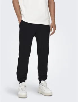 Regular Fit Elasticated Waist Cuffed Joggers Black male - ONLY & SONS - FashionsVida