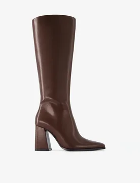 Bottes Talon Large 36 Grenat - Bershka - FashionsVida