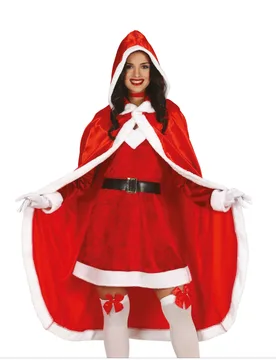 Umhang Weihnachtsfrau Kostümaccessoire für Damen rot-weiss - female - GUIRMA - FashionsVida
