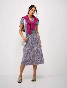 Jersey Floral Ruched Midi Skater Dress Navy female - Crew Clothing - FashionsVida