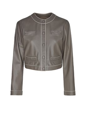 Chaqueta de cuero marrón 40