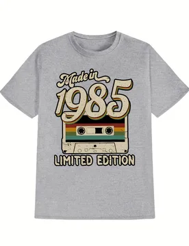 With 1985 Vintage Tape-"Made in 1985" & "Limited Edition" design -100% cotton casual short sleeve O-neck men's printed T-shirt - Aliexpress - FashionsVida