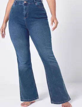 Women's Bootcut Stretch Jeans in Mid Blue Size: 16R - Mid Blue - Size: 16R - Yours - FashionsVida