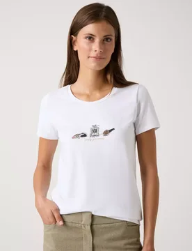 Shirt with Placement Print female - 46 - FashionsVida