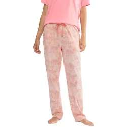 Pantalones largos de punto con bolsillos de 100% algodón de mujer