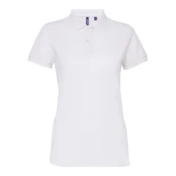 Womens/ladies Short Sleeve Performance Blend Polo Shirt (White) - Size Large
