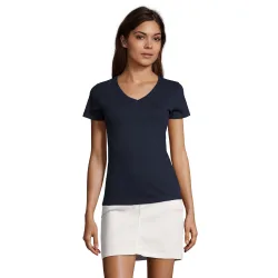 Womens/ladies Imperial V Neck T-Shirt (French Navy) - Size 2xl