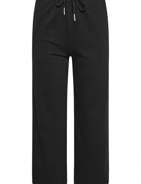 Women's Petite Drawstring Wide Leg Joggers Pants in Black Size: 12S - Black - Size: 12S - PixieGirl - FashionsVida