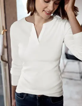 Street One Rippstrukturshirt female Weiß