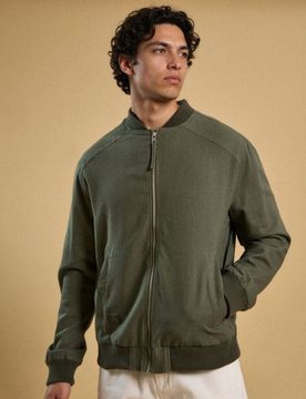 Giacca bomber in viscosa - verde oliva chiaro