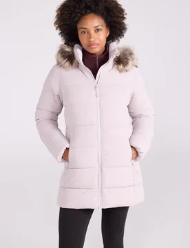Nola Womens Long Padded Jacket - Beige - Beige - Size: 14 - Mountain Warehouse - FashionsVida