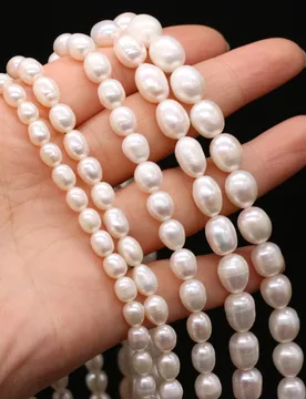 Charm White Pearl Beads AA Rice Shape Natural Freshwater Pearls for Women Jewelry Making Elegant Necklace Bracelet Accessories - Aliexpress - FashionsVida