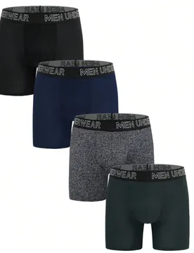 Set de 4 calzoncillos tipo bóxer para hombres - Shein - FashionsVida