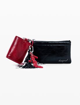 Monedero pequeño charm, Mujer, Poliuretano, Negro, U