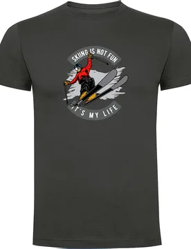 T-shirt à Manches Courtes Skiing Is Not Fun Dark Grey XL - Kruskis - FashionsVida