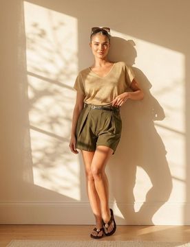 Blusa con una miscela di viscosa - beige