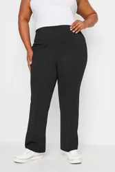 Women's Ribbed Bootcut Trousers in Black Size: 16R - Black - Size: 16R