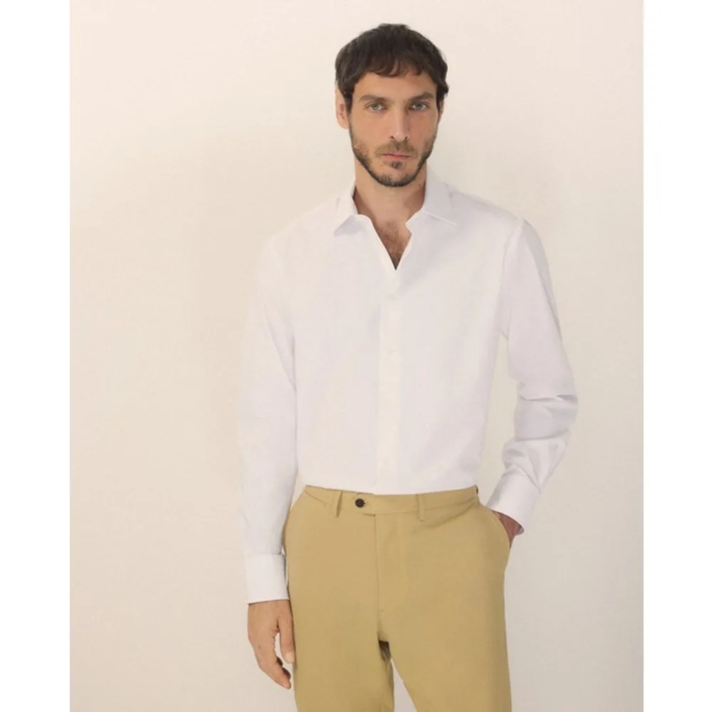 Camisa vestir de hombre regular fit cuello inglés - Emidio Tucci - FashionsVida