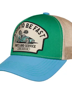 Born to Be Fast Trucker Cap by - blue - Size: One Size - King Kerosin - FashionsVida