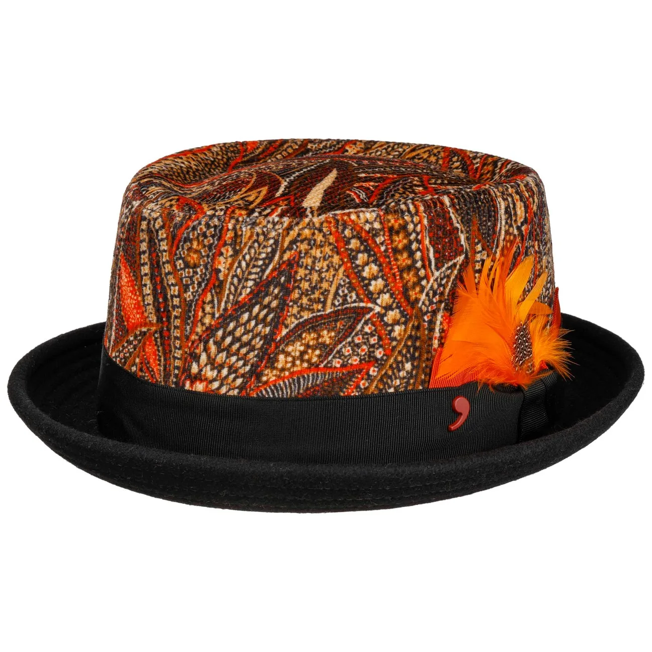 Daveco Pork Pie Hat by Alfonso D'Este - black-beige - Size: L (58-59 cm) - Alfonso D´Este - FashionsVida