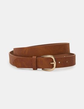 Cintura con Fibbia Dorata - marrone