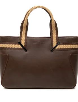 Leather Web Handbag - Gucci - FashionsVida