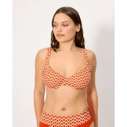 Tops de bikini reductor micropiqué estampado en copas e y f