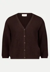 Strick-Cardigan mit 3/4 Arm Braun 36