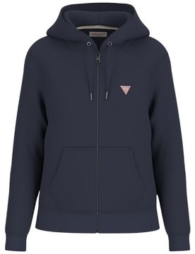 Guess felpa blu zip cappuccio mini logo W4YQ03KC811A71W