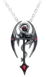Gothic Halskette - Draconcross - schwarz/silberfarben - Unisex - unisex