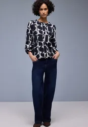 Gemustertes Shirt female Blau