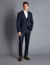 Slim Fit Super 120s Wool Suit Jacket Navy male