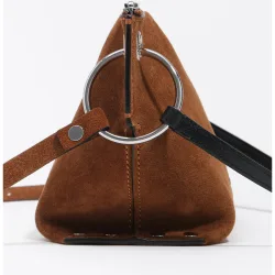 Bandolera de mujer trapecio mediano piel