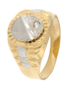 Anello Uomo Oro Giallo Bianco GL101277
