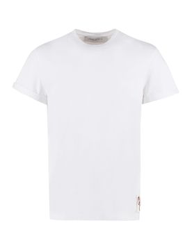 Cotton Crew Neck T-Shirt with Star Logo - Men's