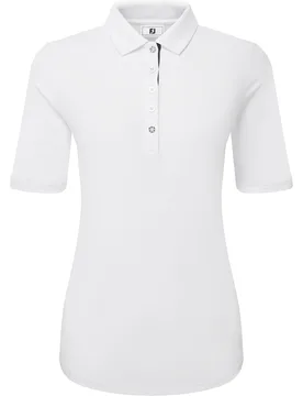 Polo Ruched Lisle, halbarm, weiss s - FootJoy - FashionsVida