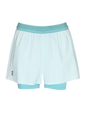 Pantales cortos de running 2 en 1 de 3 para mujer Performance azul claro M
