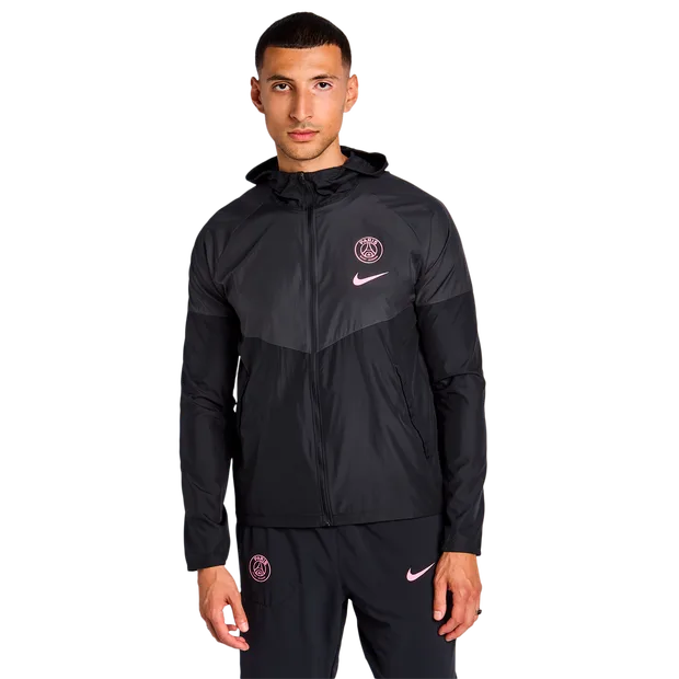 PSG Men Track Tops - Black - Size M - Poly Woven - Black - Size: Medium - Nike - FashionsVida