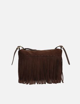 Lunai petit sac bandoulière effet daim avec franges