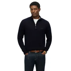 Pull à Demi-zip Wool Blend Charred Navy Marl L