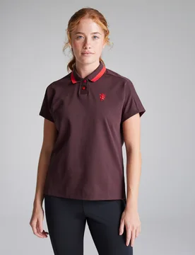 Manchester United x Womens Golf Go-To Polo Shirt Burgundy L - Adidas - FashionsVida